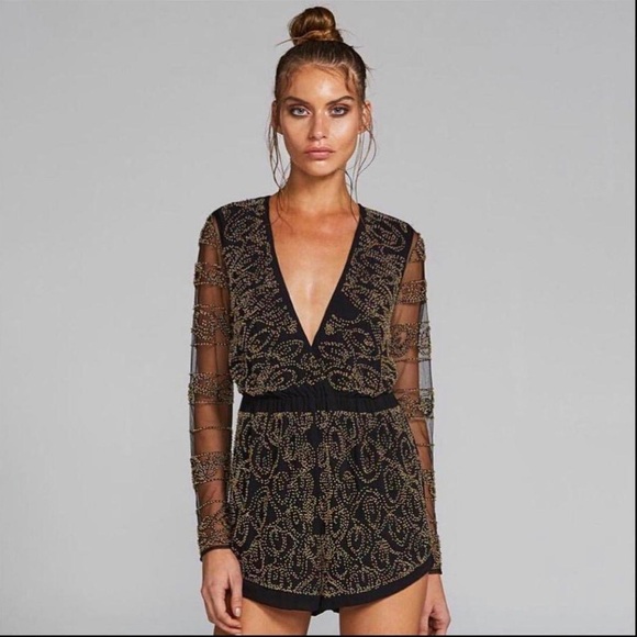 Eliya The Label Petrani Beaded Playsuit Small - Picture 1 of 10